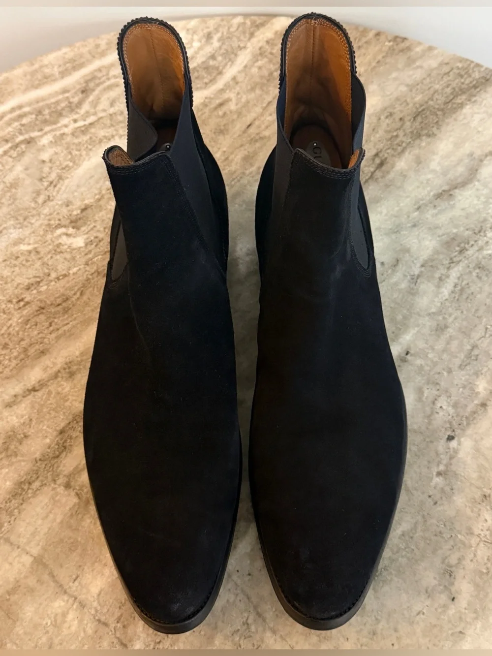 Ralph Lauren Purple Label Suede Chelsea Boots 13 D Black Italy Pull On $1500